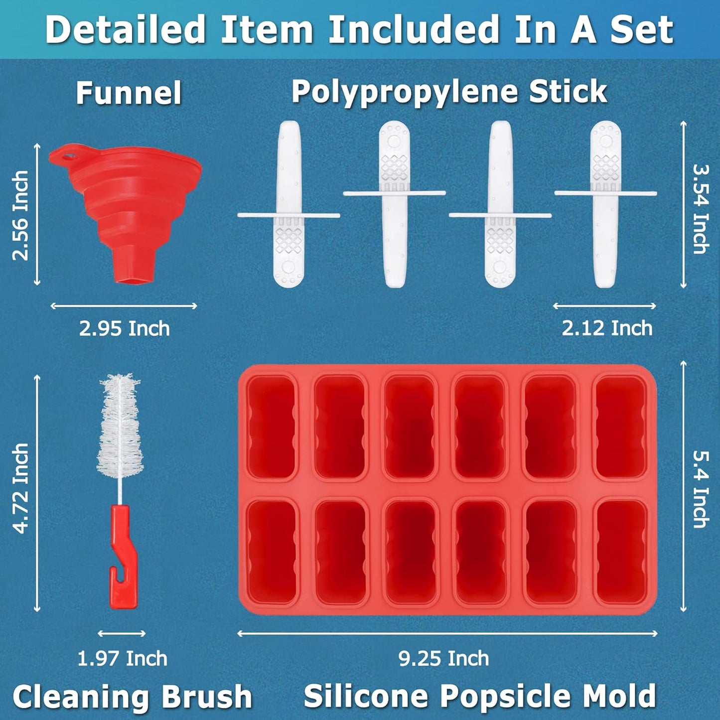 Silicone Popsicle Molds 12-cavity, DIY Ice Pop Mold for Kids Adult Teens, Ice Cream Molds for Party Yogurt Juice Smoothies Sticks