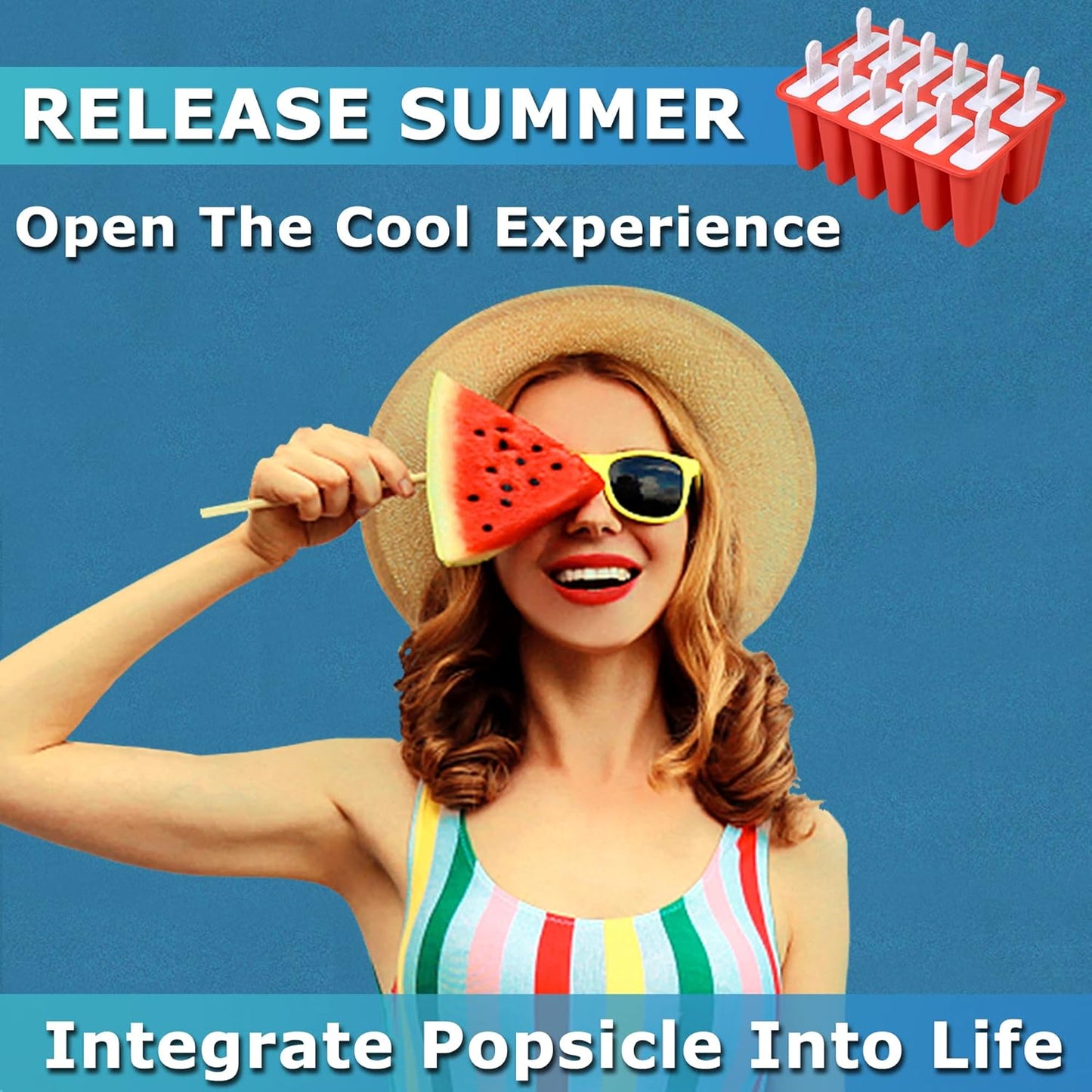 Silicone Popsicle Molds 12-cavity, DIY Ice Pop Mold for Kids Adult Teens, Ice Cream Molds for Party Yogurt Juice Smoothies Sticks